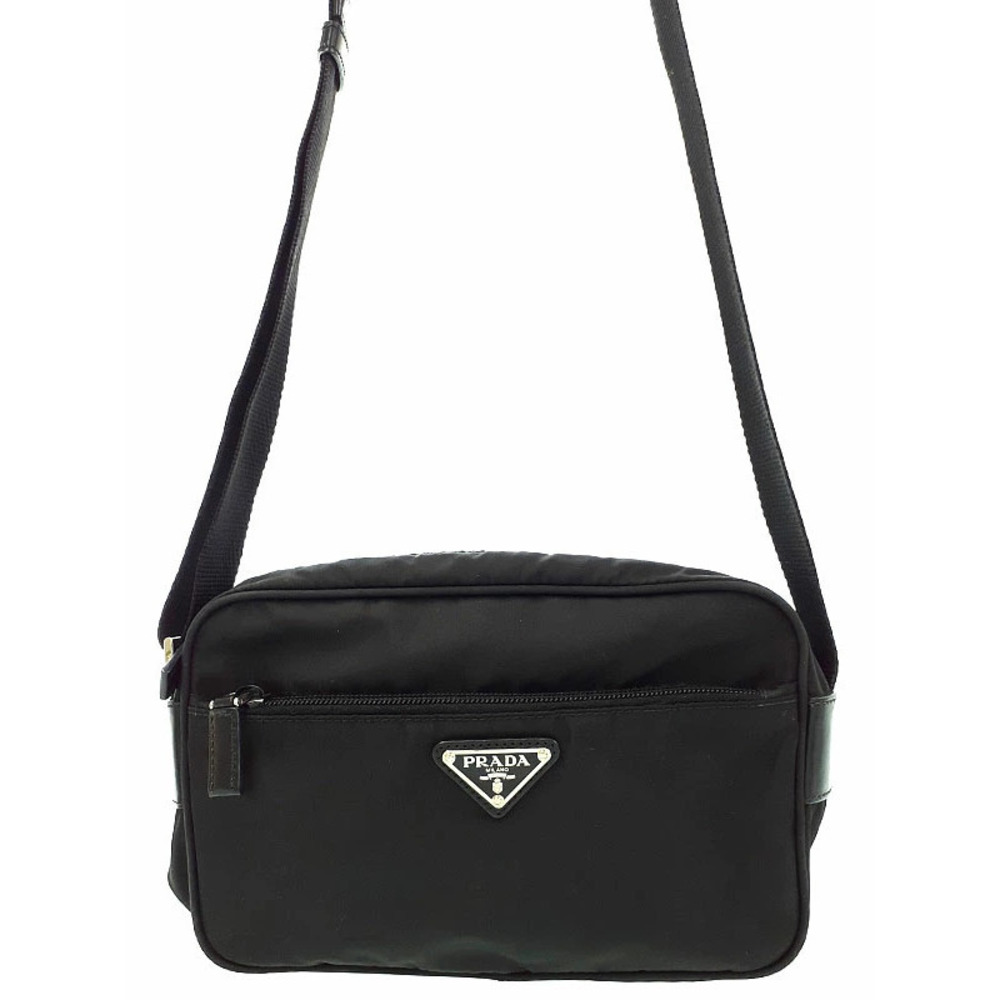 Prada ReNylon Saffiano leather shoulder bag black - Picture 1 of 9
